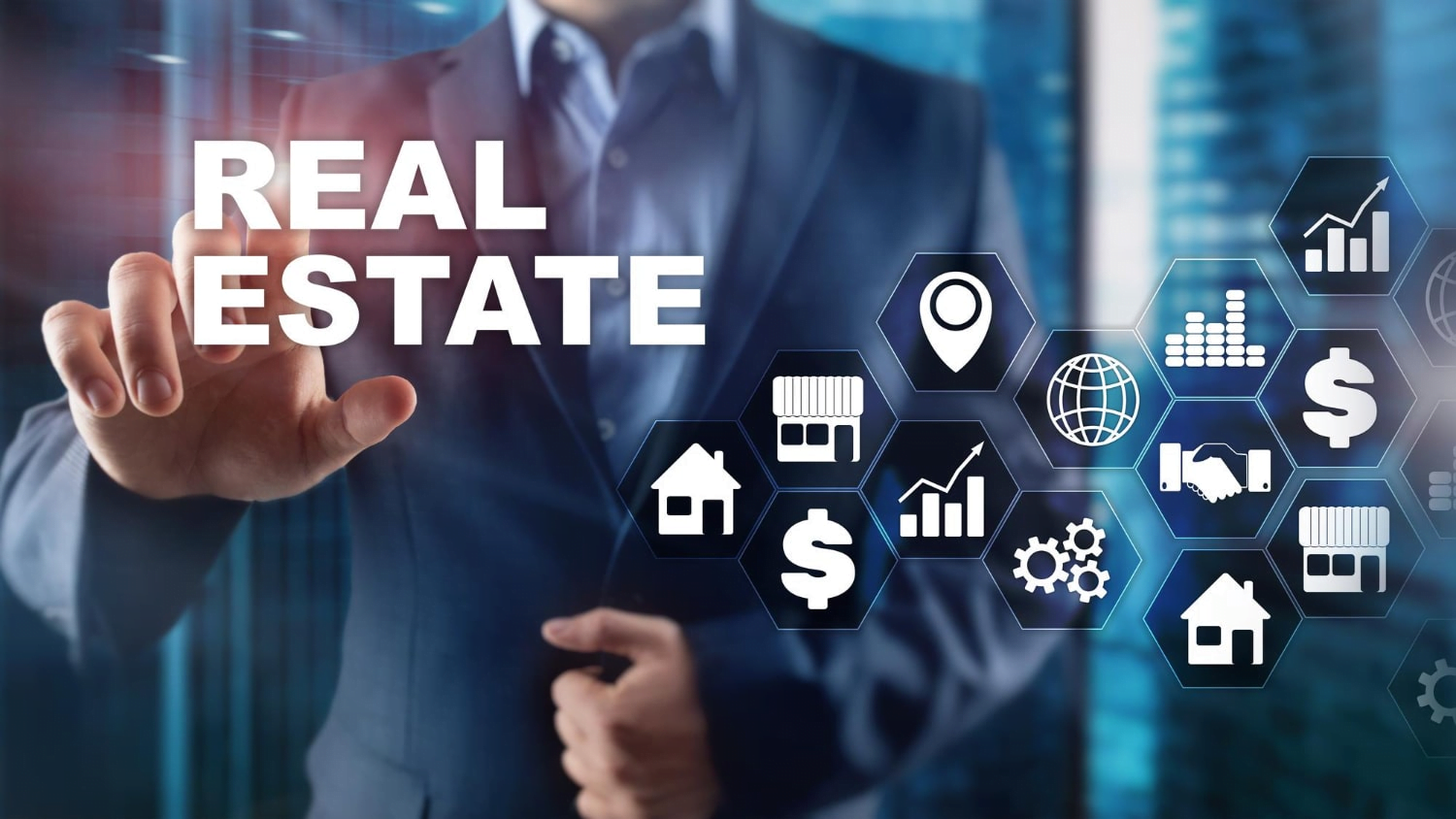 How to Market Real Estate on Social Media: A Comprehensive Guide 3 Photo real estate property insurance and security concept abstract business background