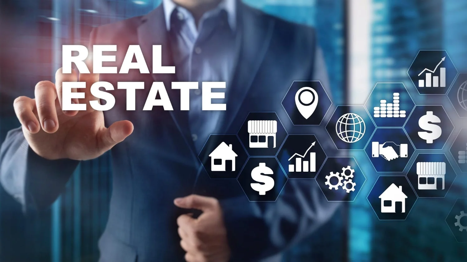 How to Market Real Estate on Social Media: A Comprehensive Guide 3 Photo real estate property insurance and security concept abstract business background
