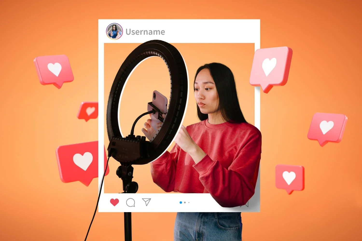 Image of a person using a laptop and looking at the camera, representing measuring influencer marketing ROI.