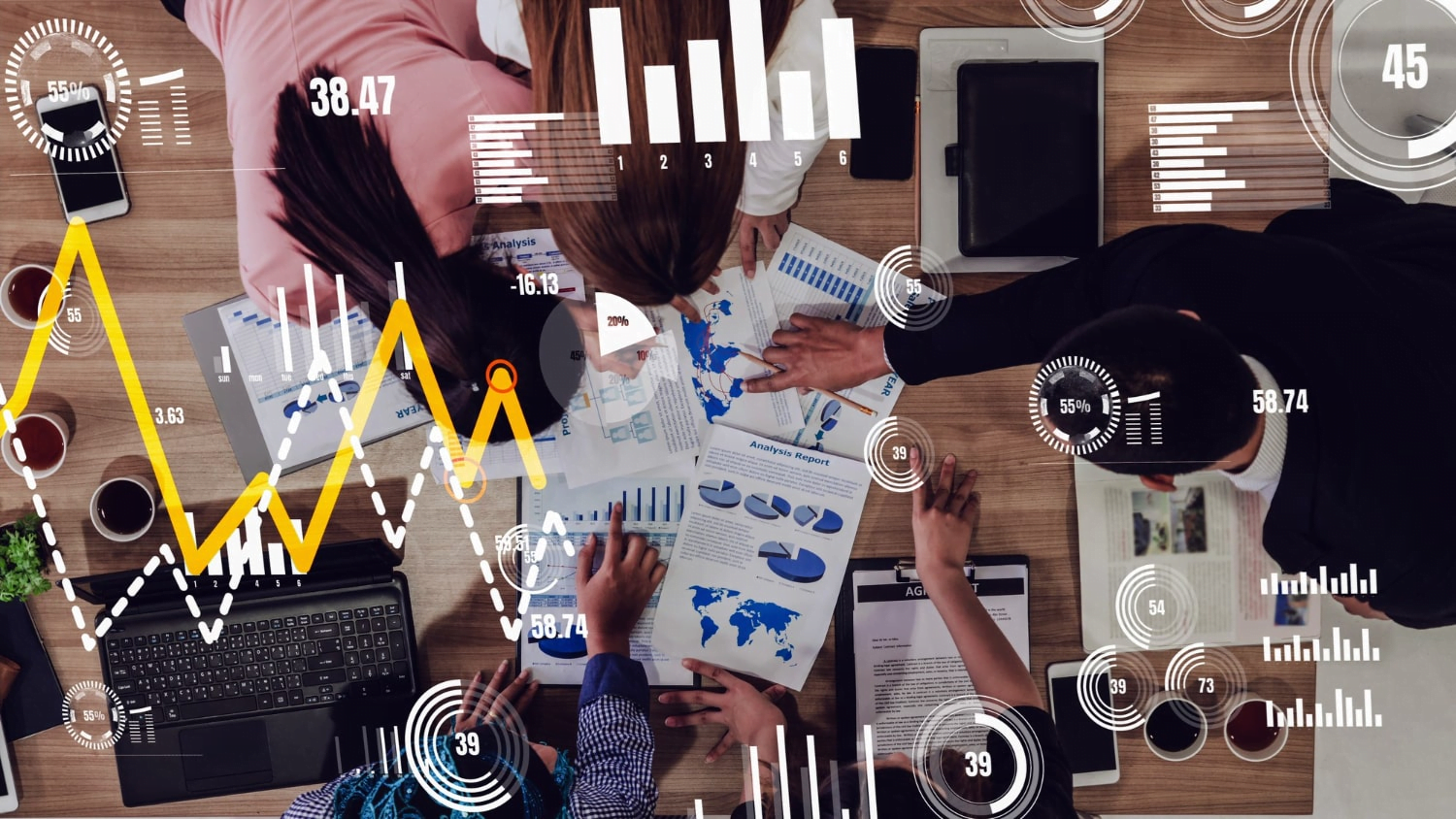 How to measure social media marketing performance: The Facts 5 Photo conceptual vision of business people in the corporate staff meeting