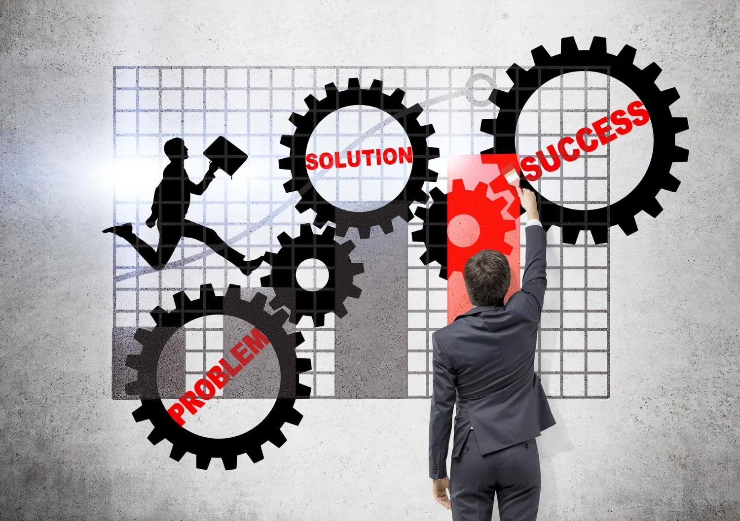 Why Automate Social Media: An In-Depth Guide 4 businessman drawing gears chart