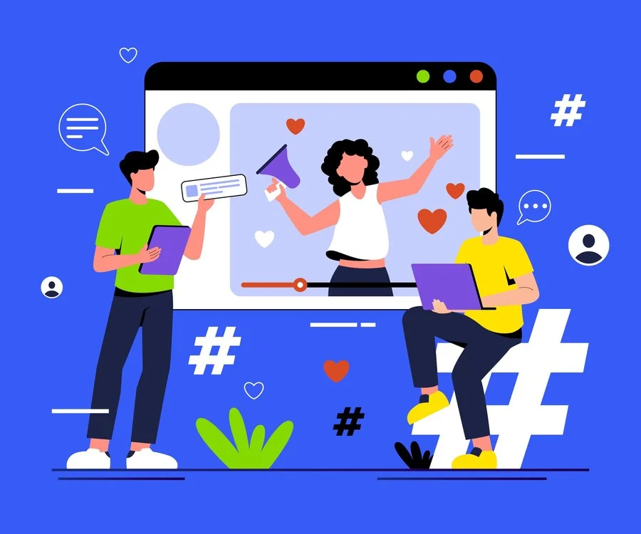 flat-illustration-social media day celebration