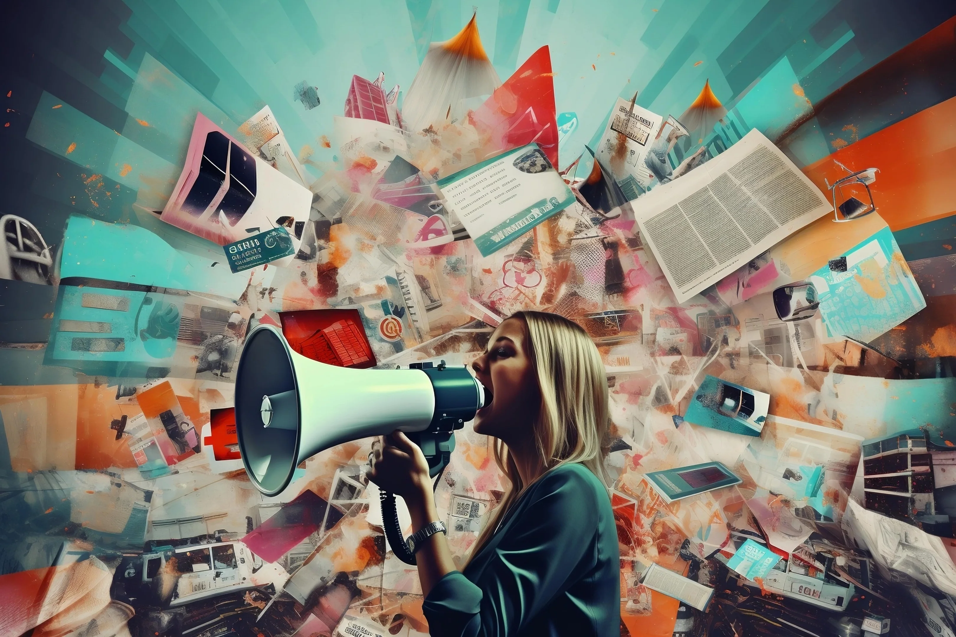 What Not To Post on Social Media in 2023 7 Innovative CollageStyle Image Person Holding a Creative Collage Generative AI