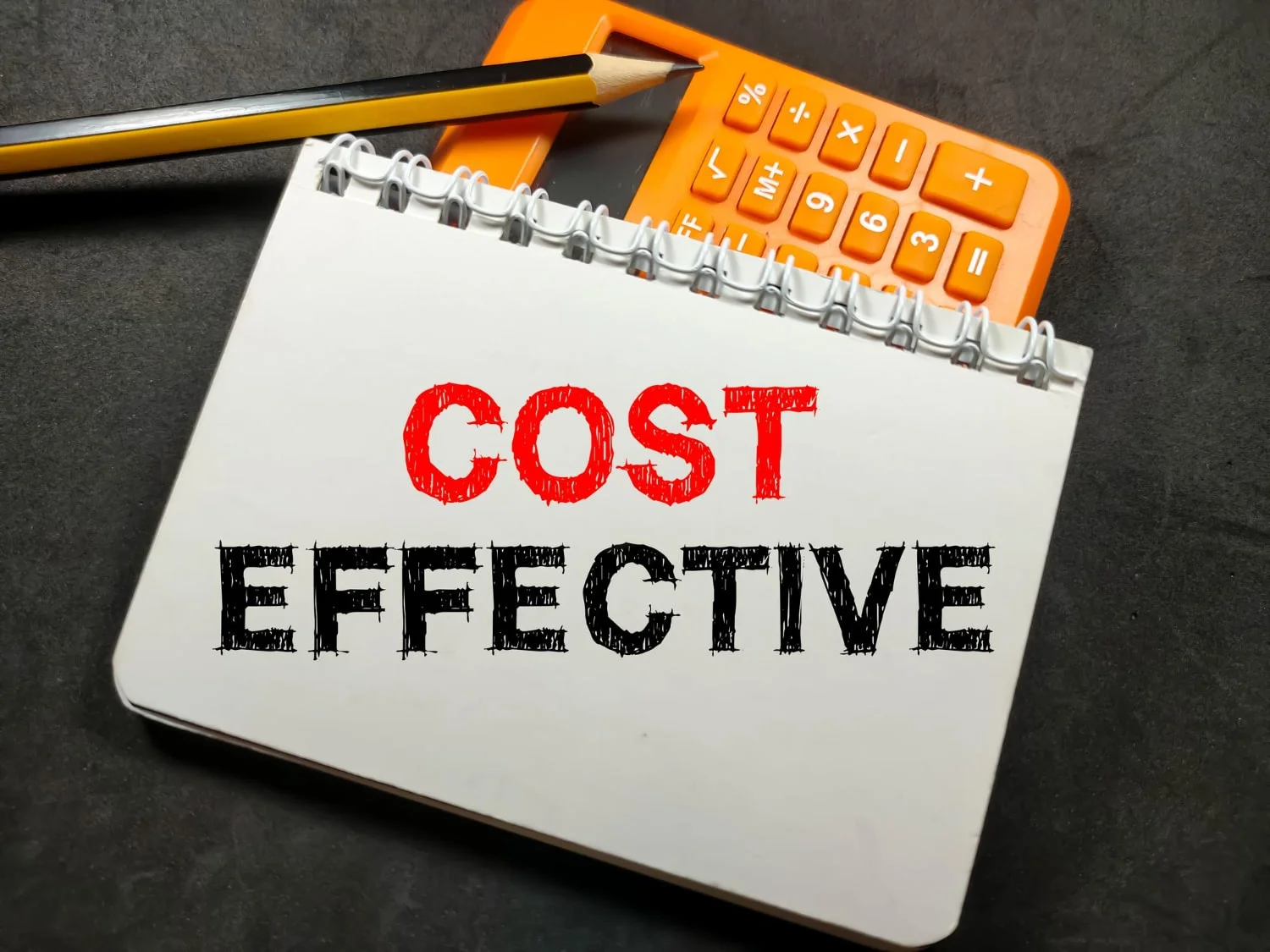 Why Automate Social Media: An In-Depth Guide 8 Photo business concepttext cost effective on notebook with pencil and calculator on black background