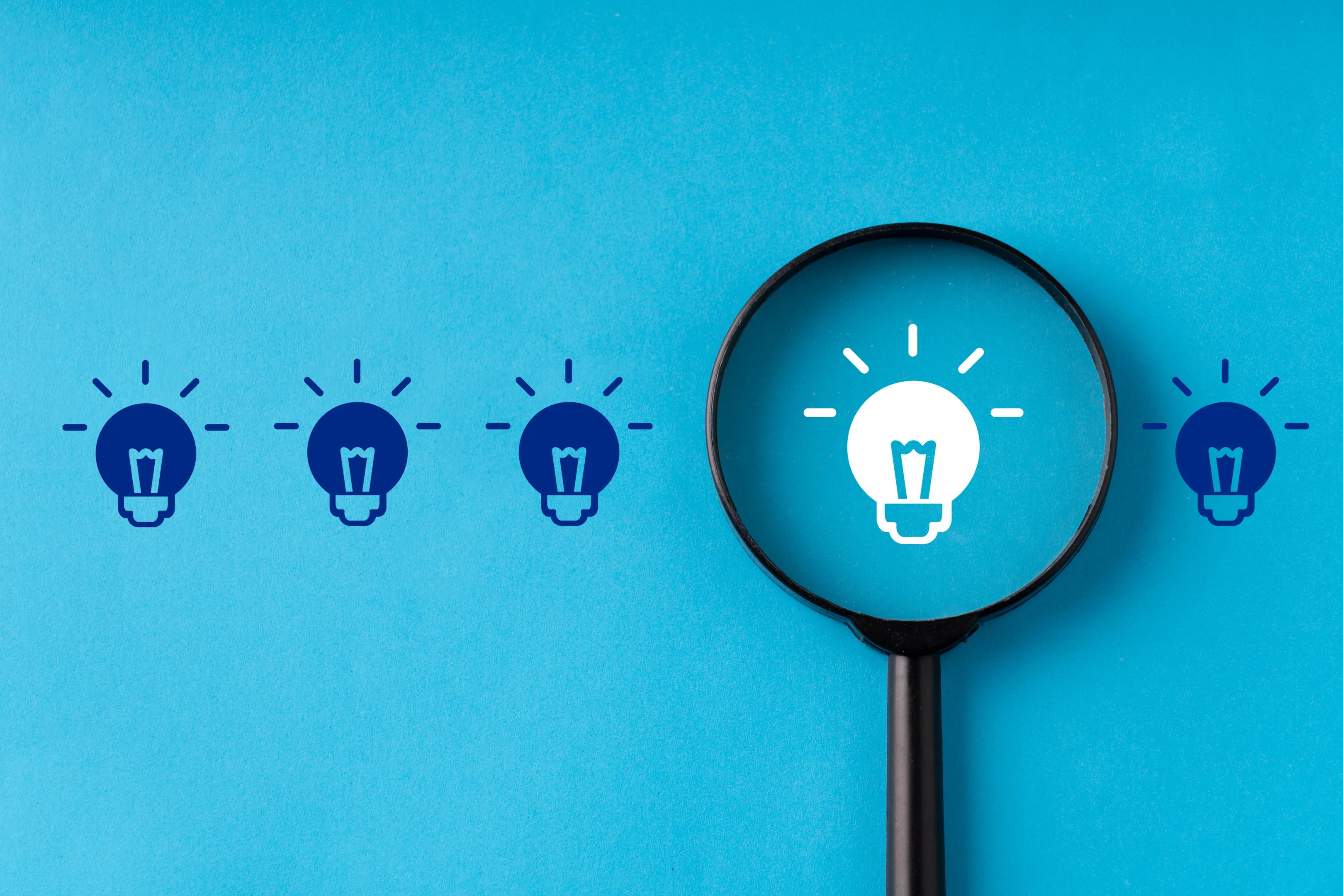 Photo business & strategy for creative and idea concept with magnifying glass