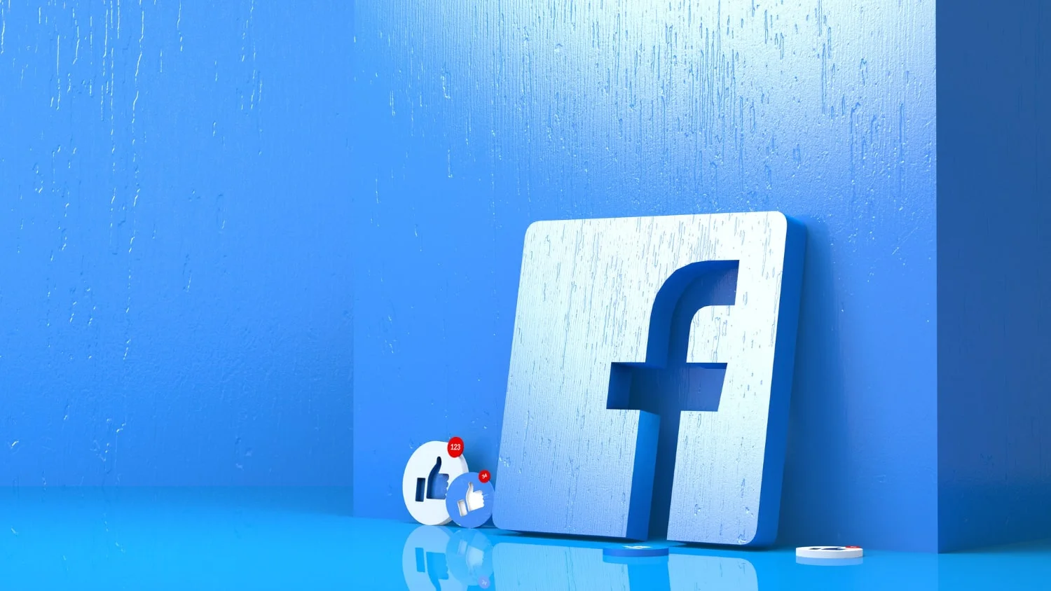 Photo 3d rendering of the facebook logo