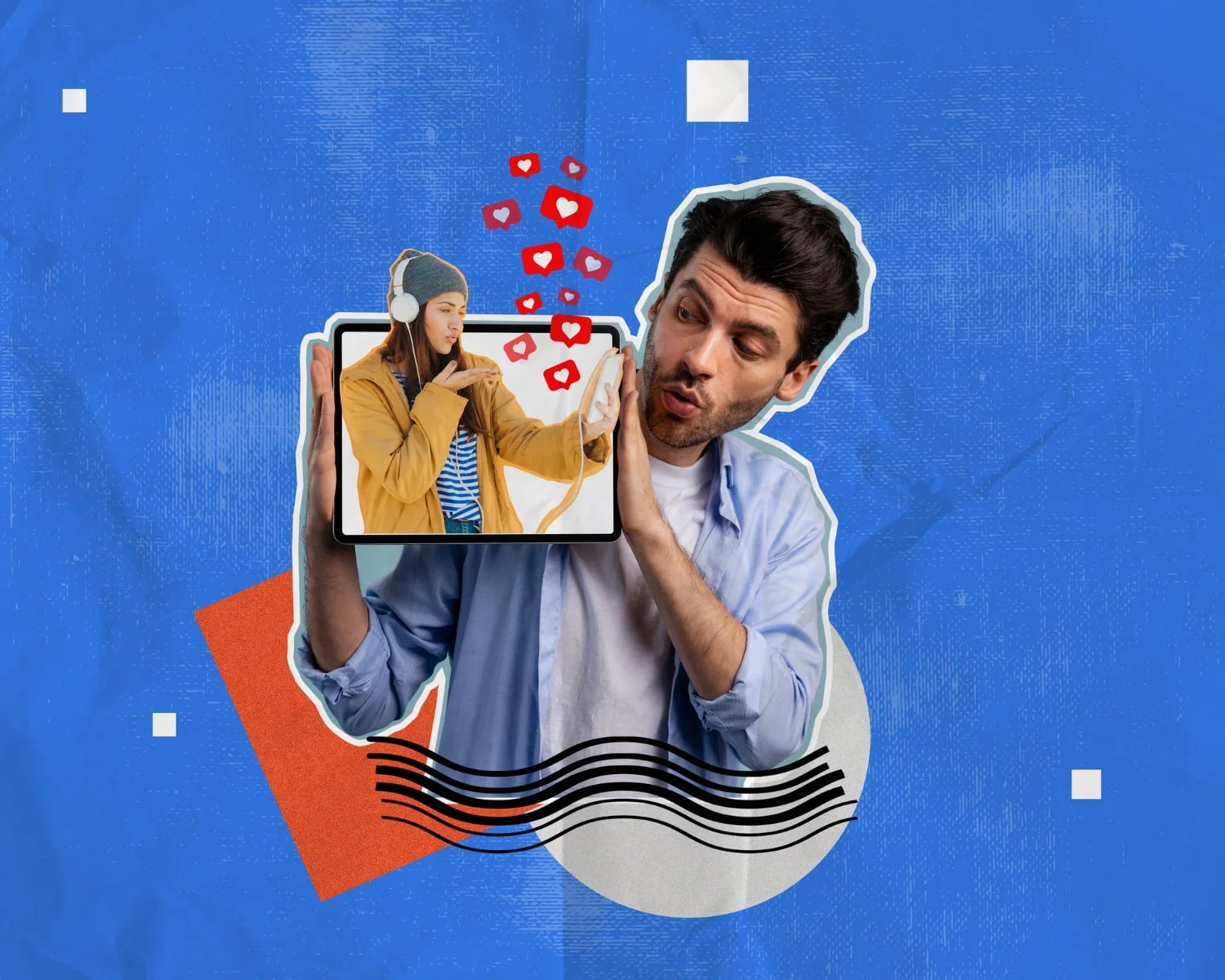 Free photo social media concept composition